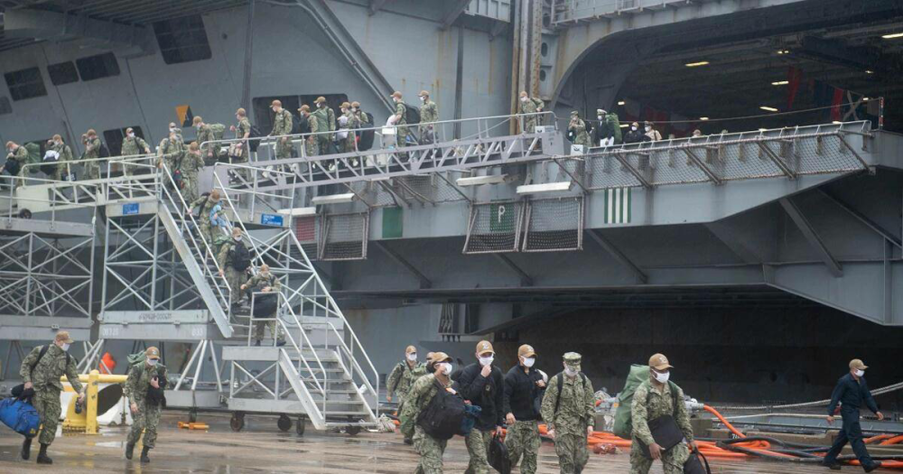 美国还想重建第一舰队做梦去吧驱逐舰四分之一舰员感染新冠