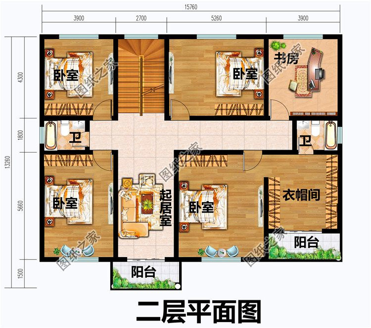 農村四間二層別墅設計圖簡單大氣又實用老人小孩都喜歡