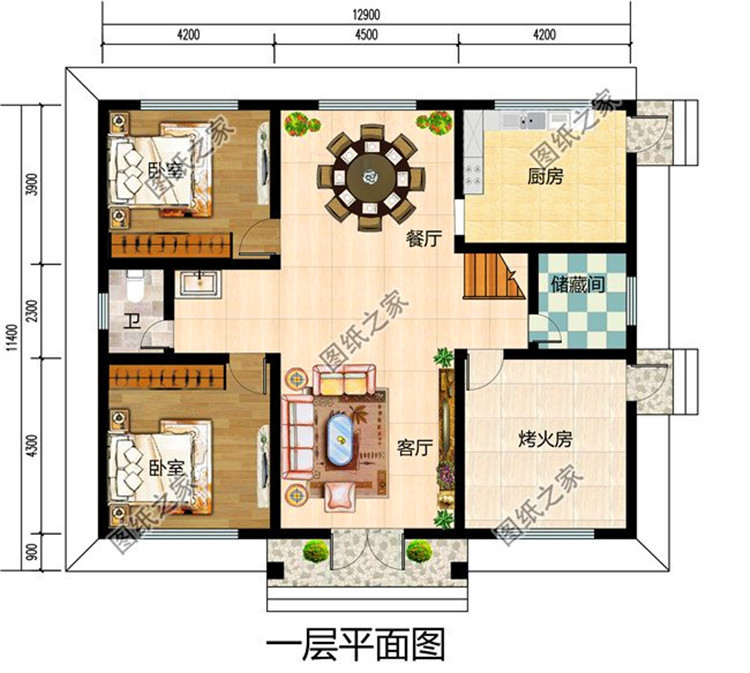 農村一層半小洋樓別墅設計圖造型簡單大方一層半也漂亮