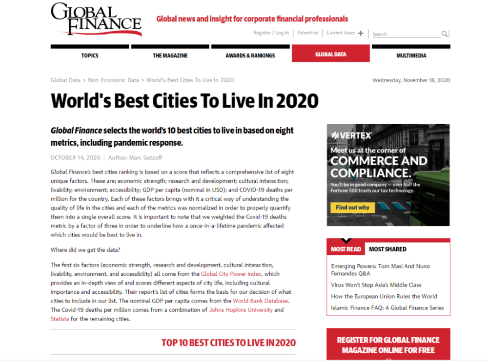 世界城市排名2020首_2020世界城市排名