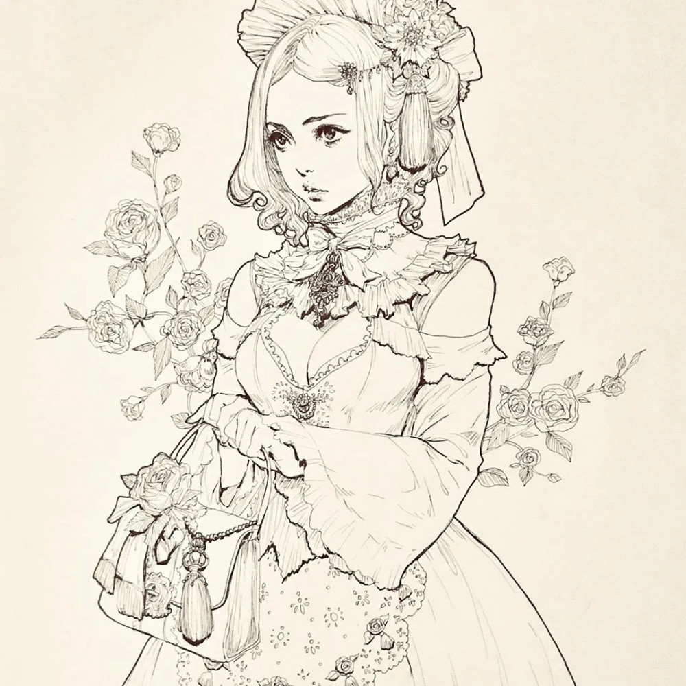 一大波线描哥特式风格美少女光是看就已经沸腾了宅男看了根本无法抗拒