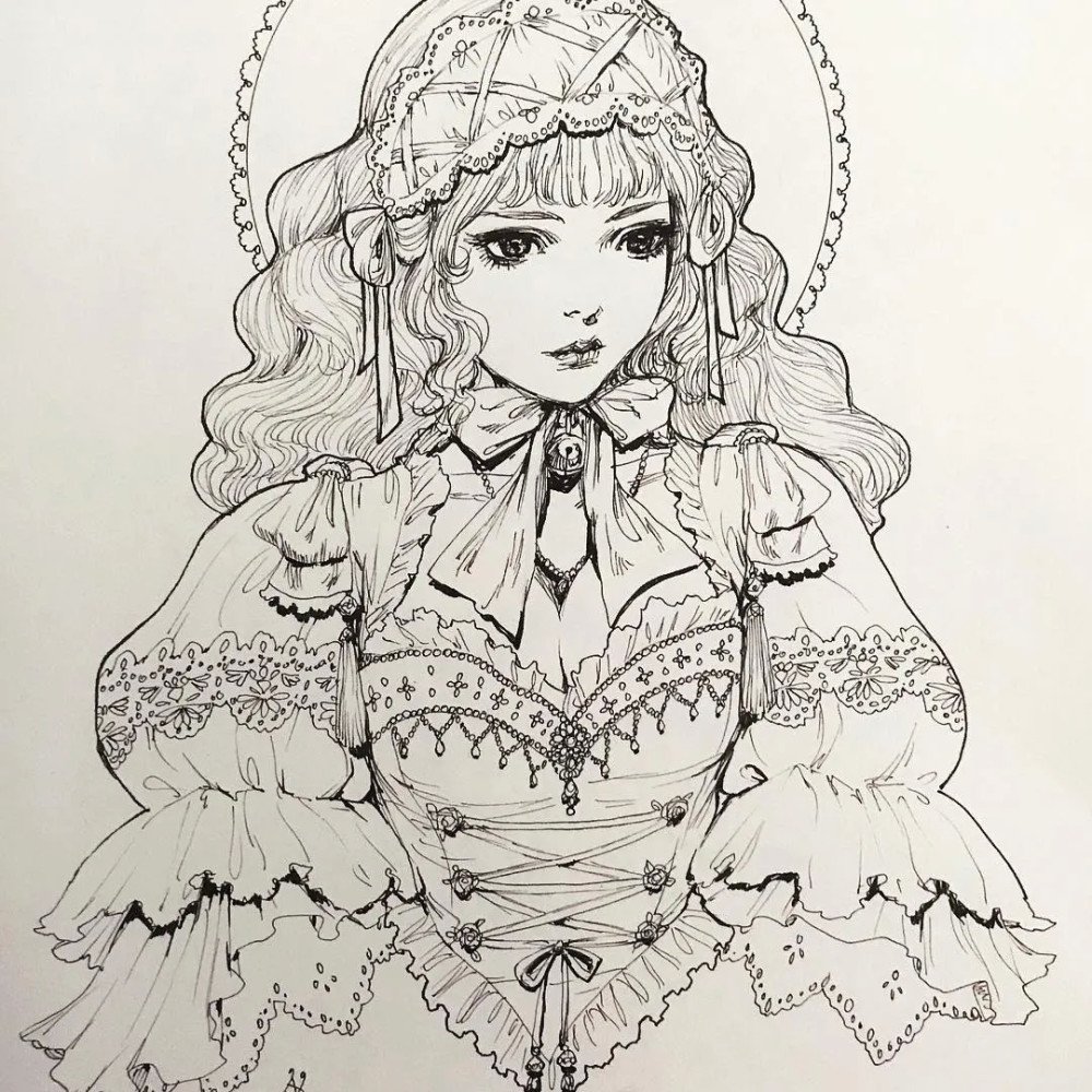 一大波线描哥特式风格美少女光是看就已经沸腾了宅男看了根本无法抗拒