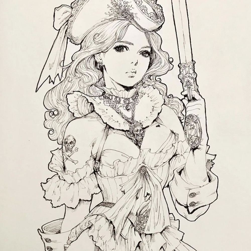 一大波线描哥特式风格美少女光是看就已经沸腾了宅男看了根本无法抗拒