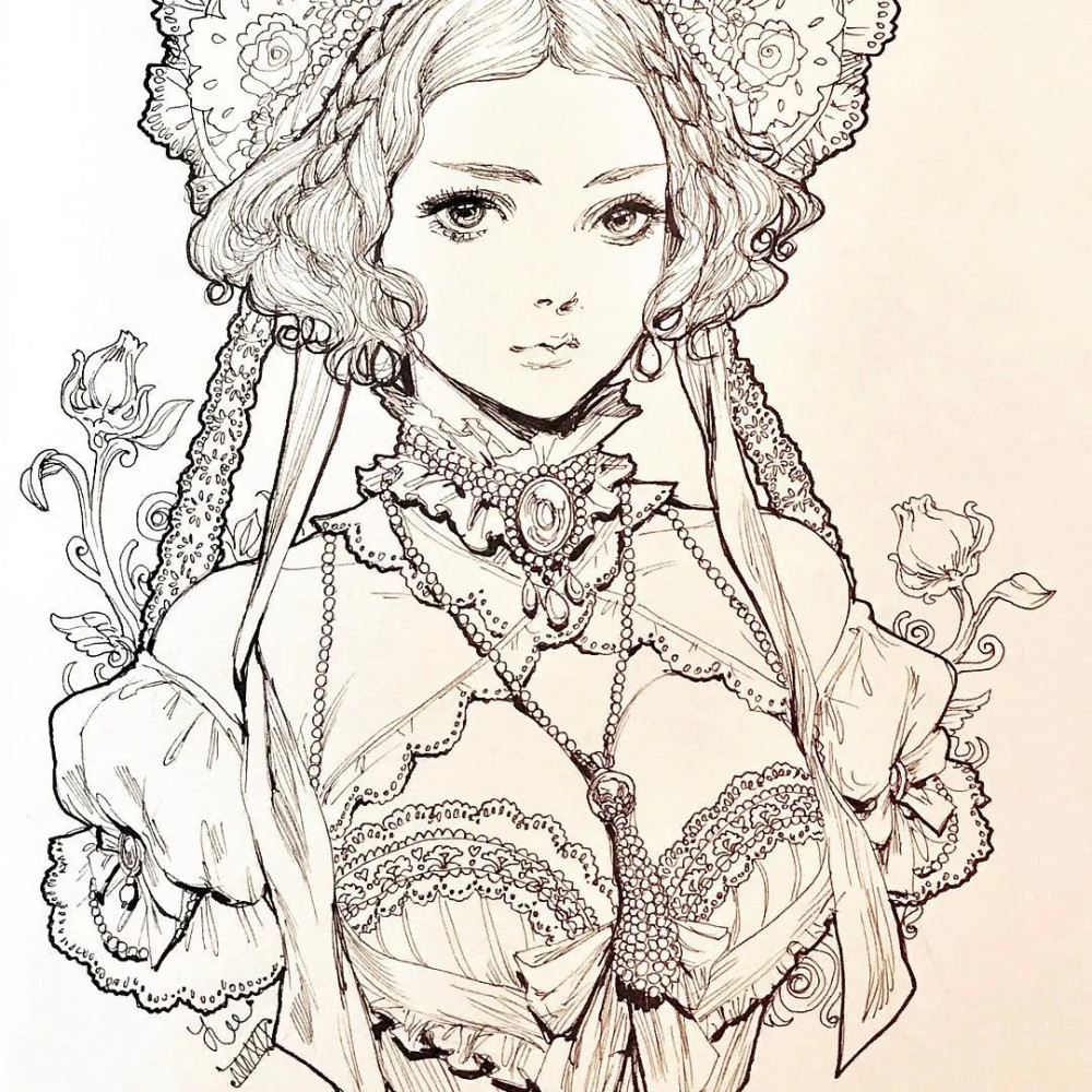 一大波线描哥特式风格美少女光是看就已经沸腾了宅男看了根本无法抗拒