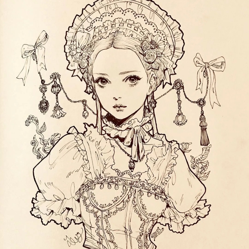 一大波线描哥特式风格美少女光是看就已经沸腾了宅男看了根本无法抗拒