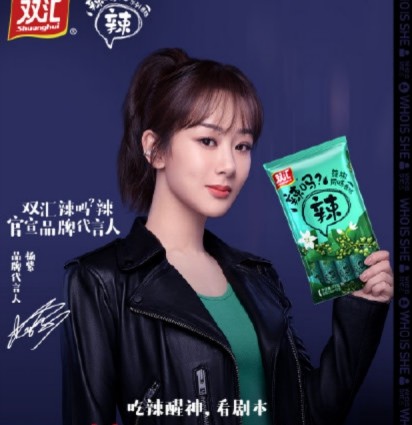 梁贤占聊代言杨紫代言双汇辣吗辣形象多变颜值高