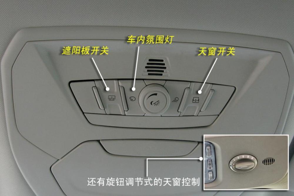 天窗控制主要有两种类型:按钮类型和旋钮类型,带有简单的图标