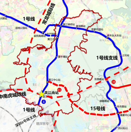 是深圳进入东莞黄江的轨道第一站,也是大湾区铁路枢纽规划常龙城际线