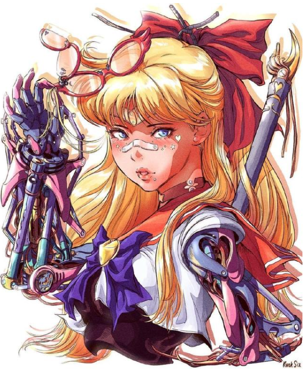 当美少女战士变成改造人,机械手臂很酷炫,小小兔太帅了