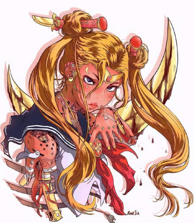 当美少女战士变成改造人机械手臂很酷炫小小兔太帅了