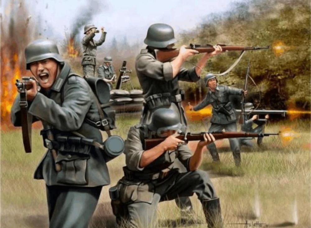二战最强步兵火力:德军一个风暴突击排,轻松吊打美军一个步兵连