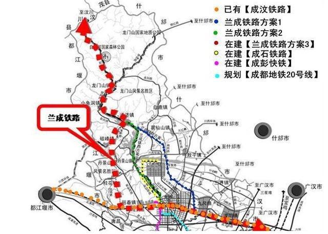 四川這一條新鐵路起於成都止於蘭州將結束川西北無鐵路的歷史