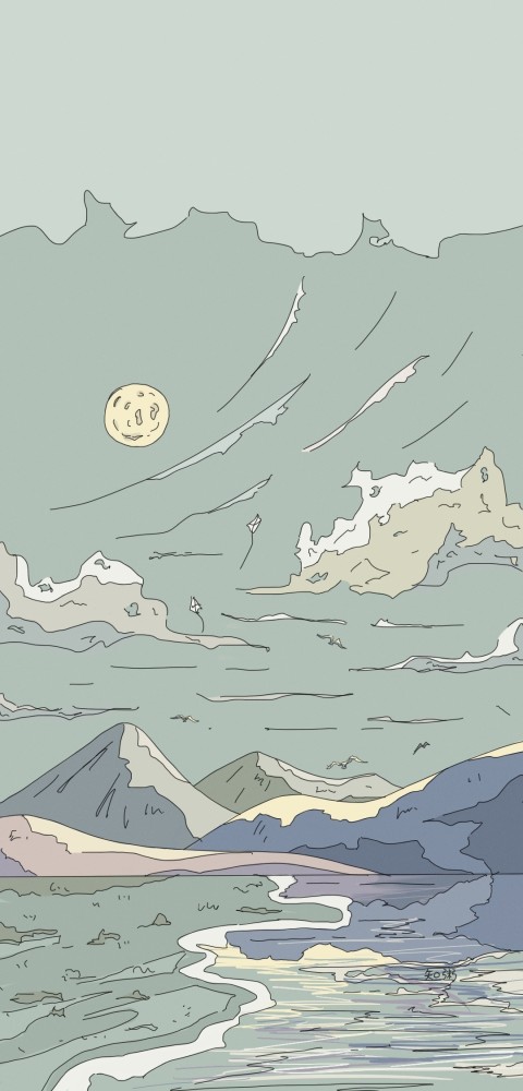 是心动的感觉 最近很喜欢这种纯净的风景插画壁纸 腾讯新闻