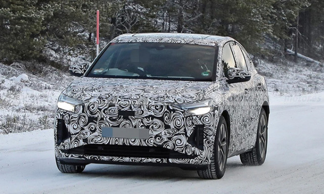 奥迪q4etron轿跑版谍照封闭进气格栅大溜背设计