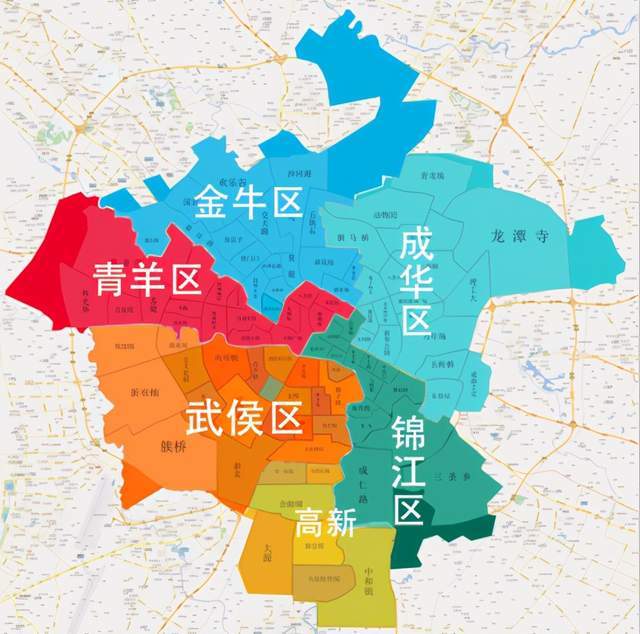 成都市县区分布图图片