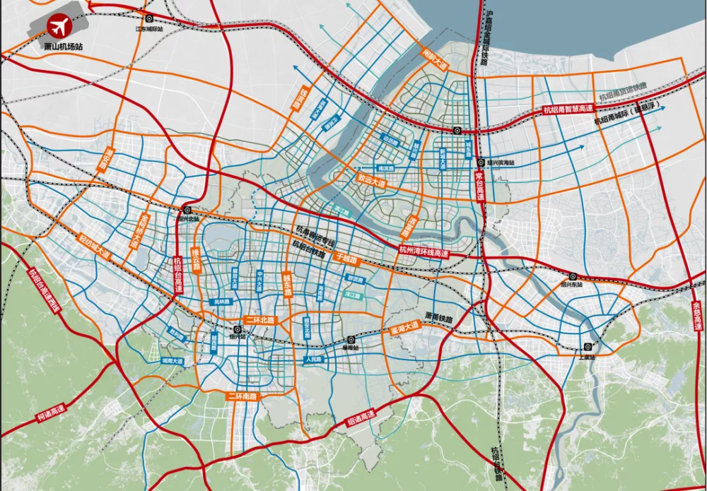 绍兴滨海新区道路系统总规划图