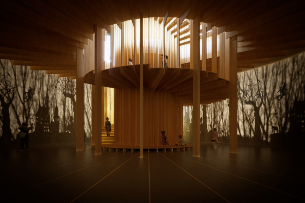 隈研吾设计东京角野荣子儿童文学博物馆,展现《魔女宅急便》所设想的