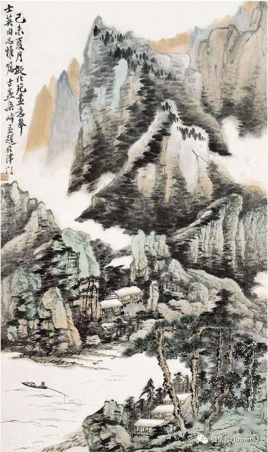 著名大写意画家梁崎山水画作品欣赏