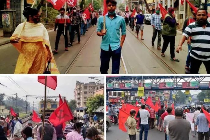 印度爆发全国性罢工，抗议新劳动法(图1)