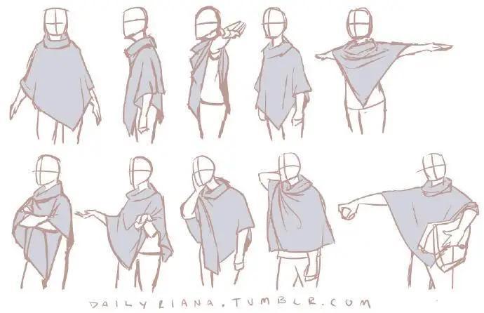 cg原画插画教程裙摆衣褶画法多角度参考学习合集