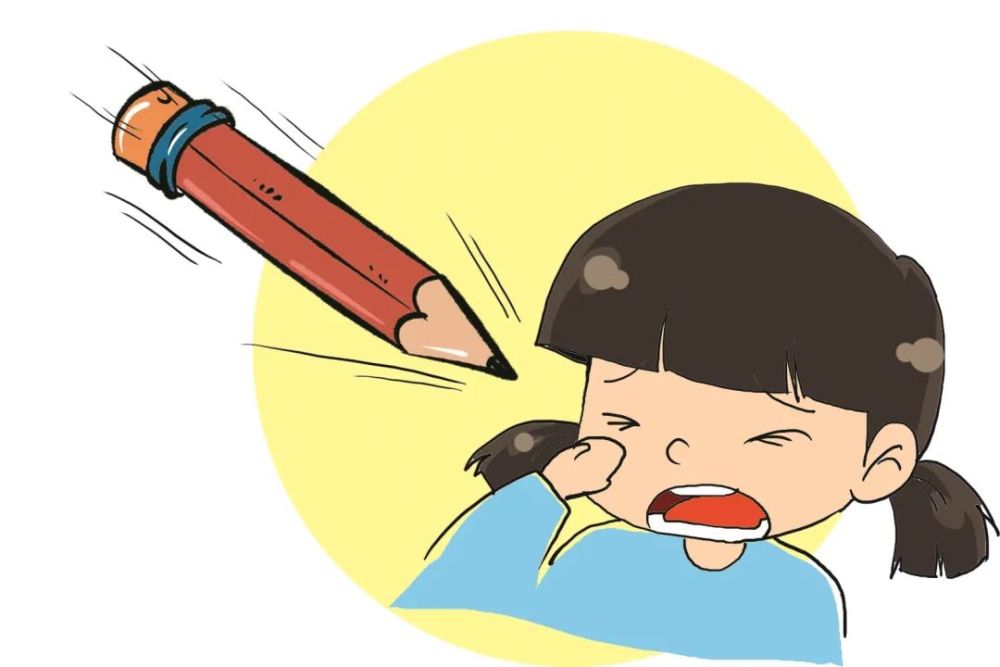飞来横祸一年级小学生被铅笔击中险些失去眼球