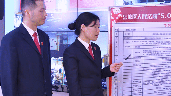 岳塘法院挂图作战打好黑财清底攻坚战