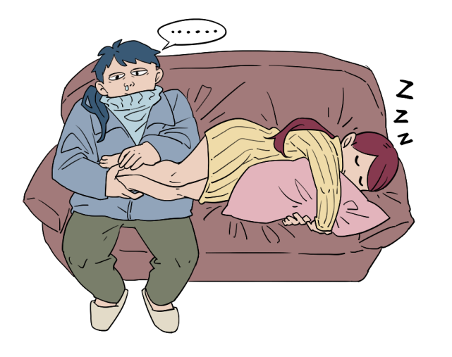 "我有人肉暖脚器!