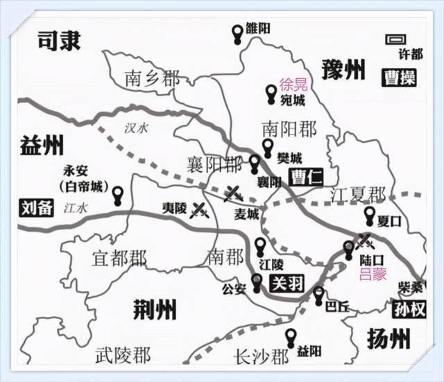 襄樊之战形势地图