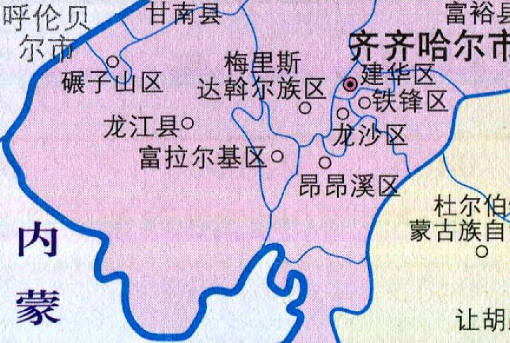 齐齐哈尔市各县地图图片