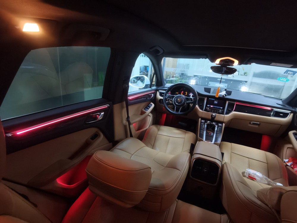 保时捷macan替换式碳纤纹氛围灯