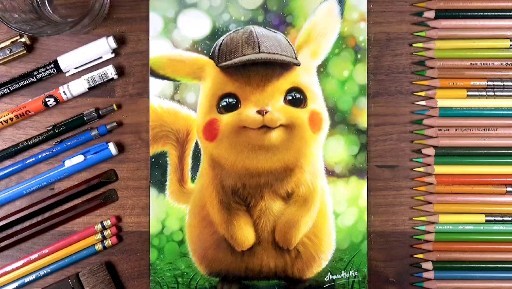 手绘侦探皮卡丘