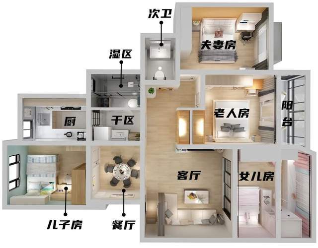 对如厕高峰进行分流;2房改4房,给孩子独立成长的空间;业主的装修诉求