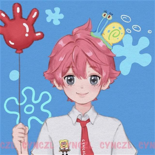 画师绘制海绵宝宝性转拟人派大星变小帅哥又脑补一出甜蜜大戏