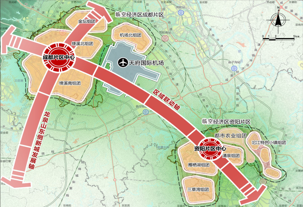 临空经济区距成都新机场不过几公里,现在的市域轨道更是直接缩短了