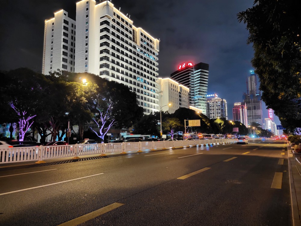 美丽而安静的福田荔枝公园夜景._腾讯新闻