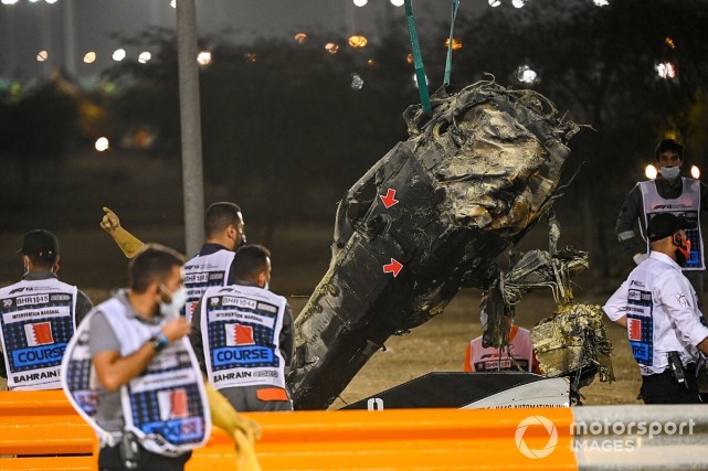 事故照片揭示格罗斯让如何死里逃生|国际汽联|撞车|哈斯|格罗斯让