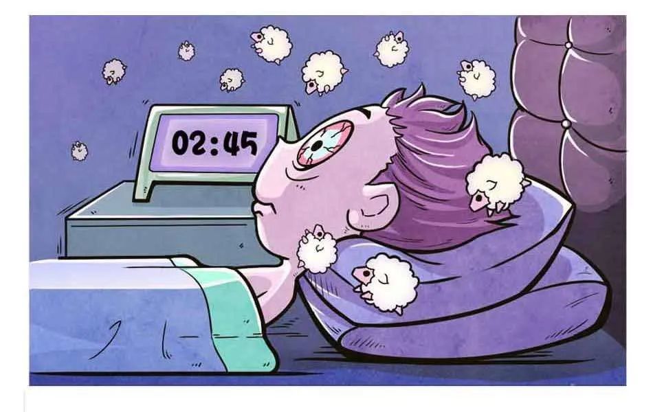 睡眠障碍症卡通图片