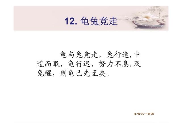 跟我学小古文打卡第12课龟兔竞走