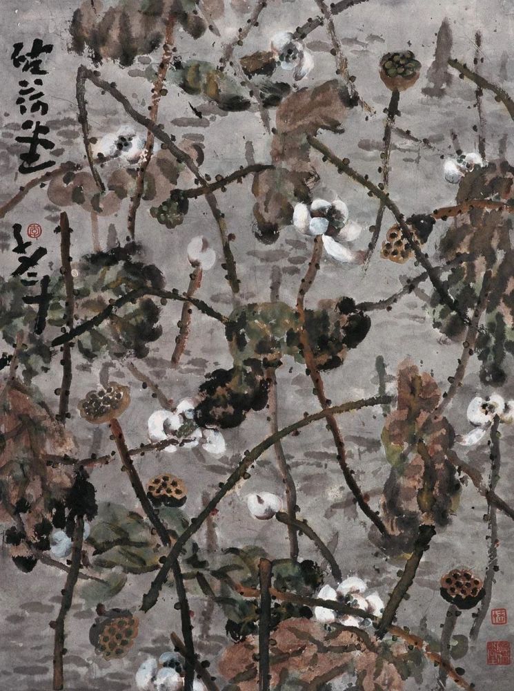 李老十画残荷沉郁苍茫