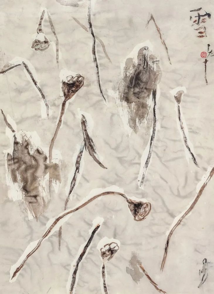 李老十画残荷沉郁苍茫