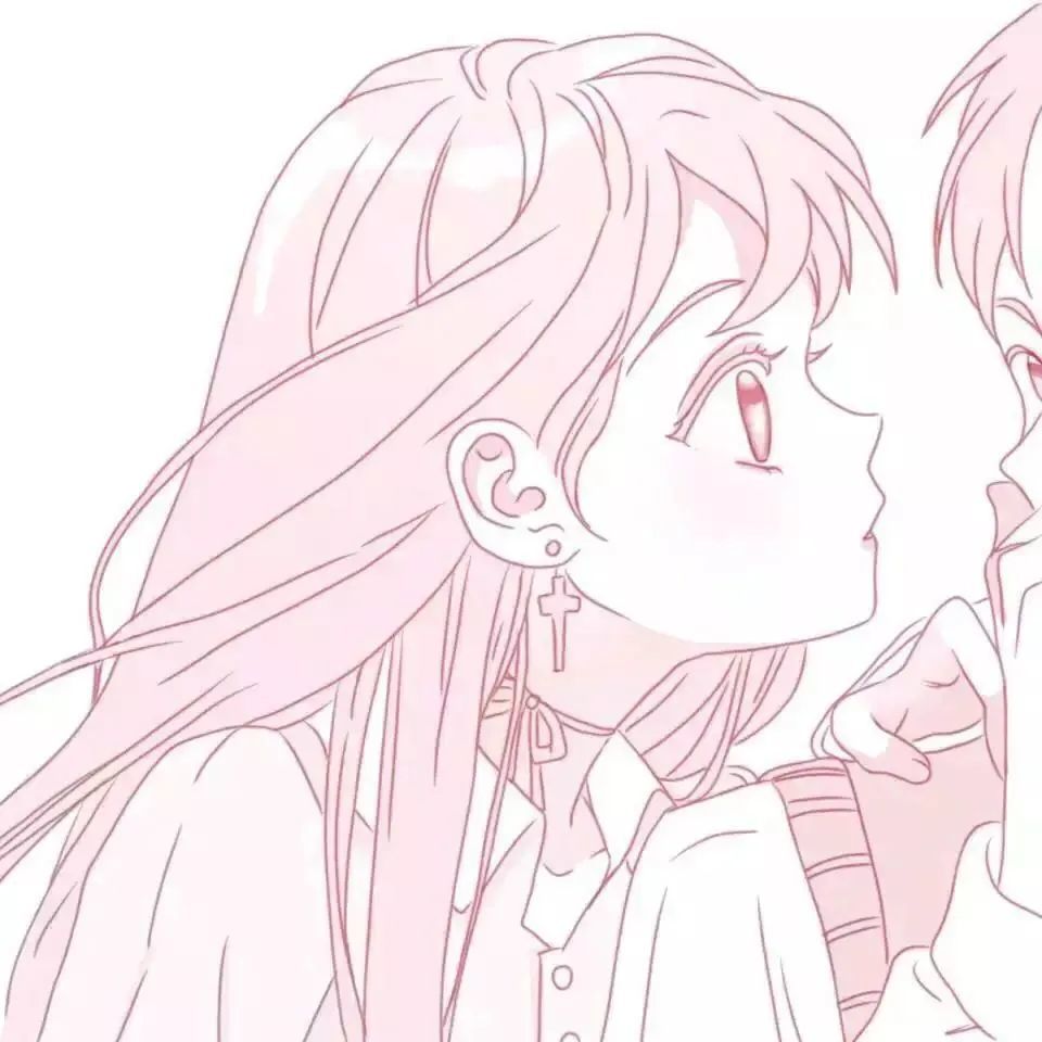 情头粉色系二次元情侣头像