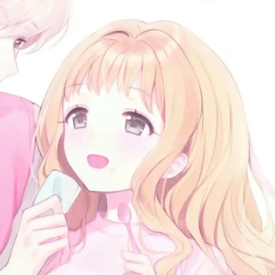 情头 粉色系二次元情侣头像 腾讯新闻