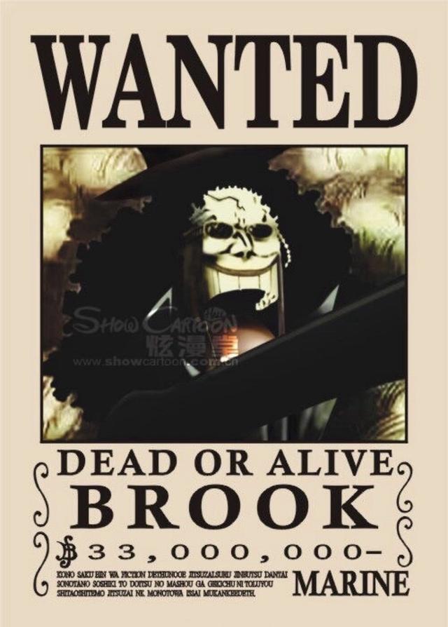 海贼王草帽团两年前悬赏令合集现在全员的赏金都翻倍了