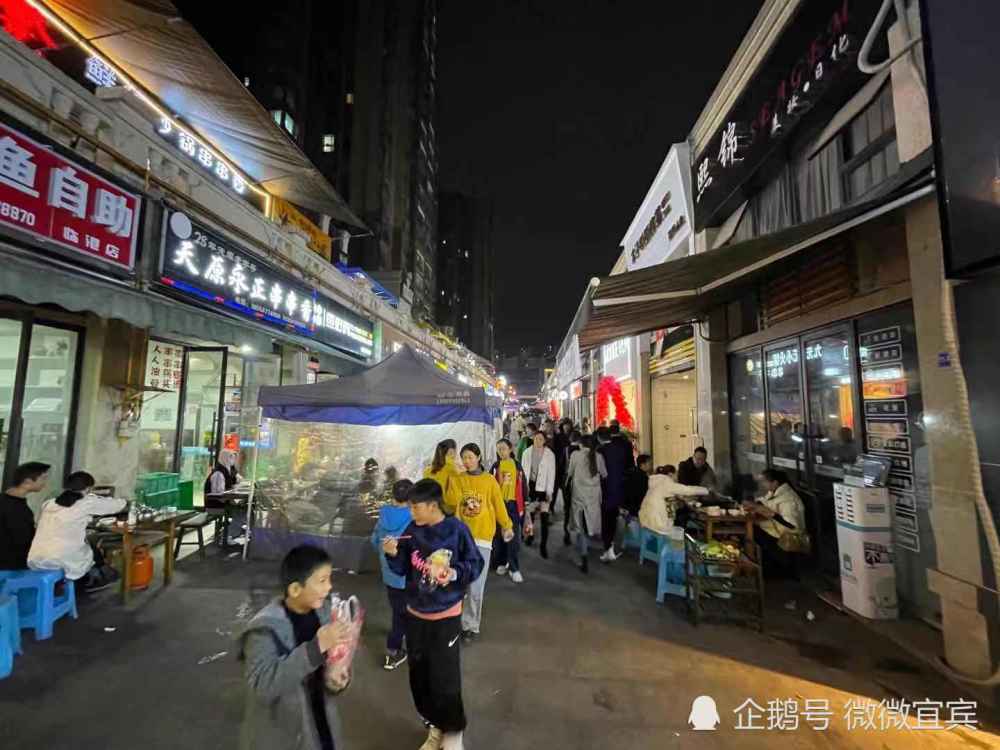 人聲鼎沸宜賓臨港大學城附近也有一條東街夜市