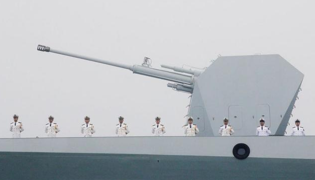 055大驱舰首主炮为h/pj-45舰炮,052d也一样|052d驱逐舰|舰炮|055大驱