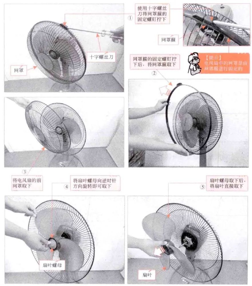 電風扇的拆裝操作方法