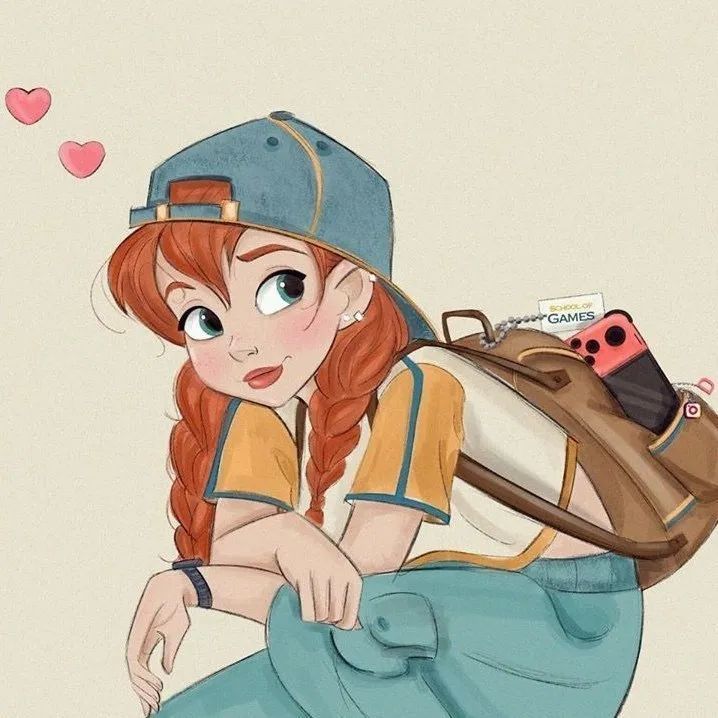 人物插画欣赏休闲风迪士尼公主