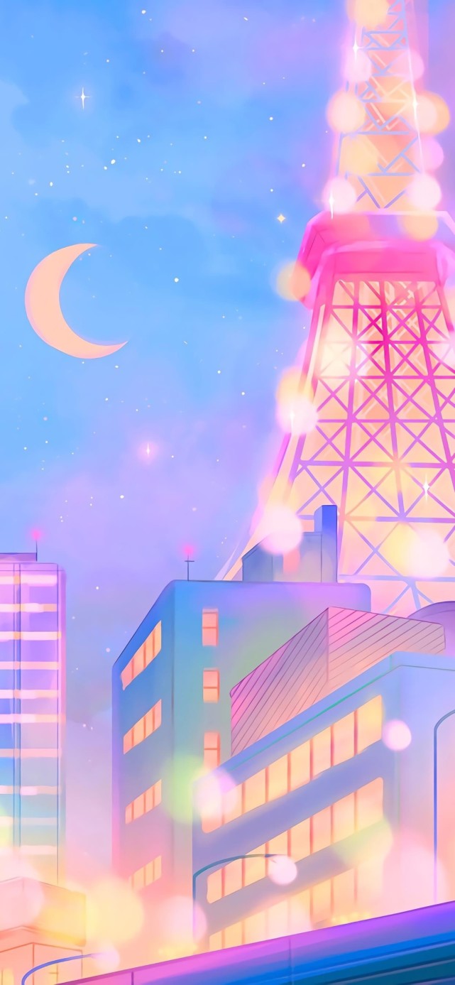 手机壁纸 梦幻美少女夜景 高清壁纸 少女