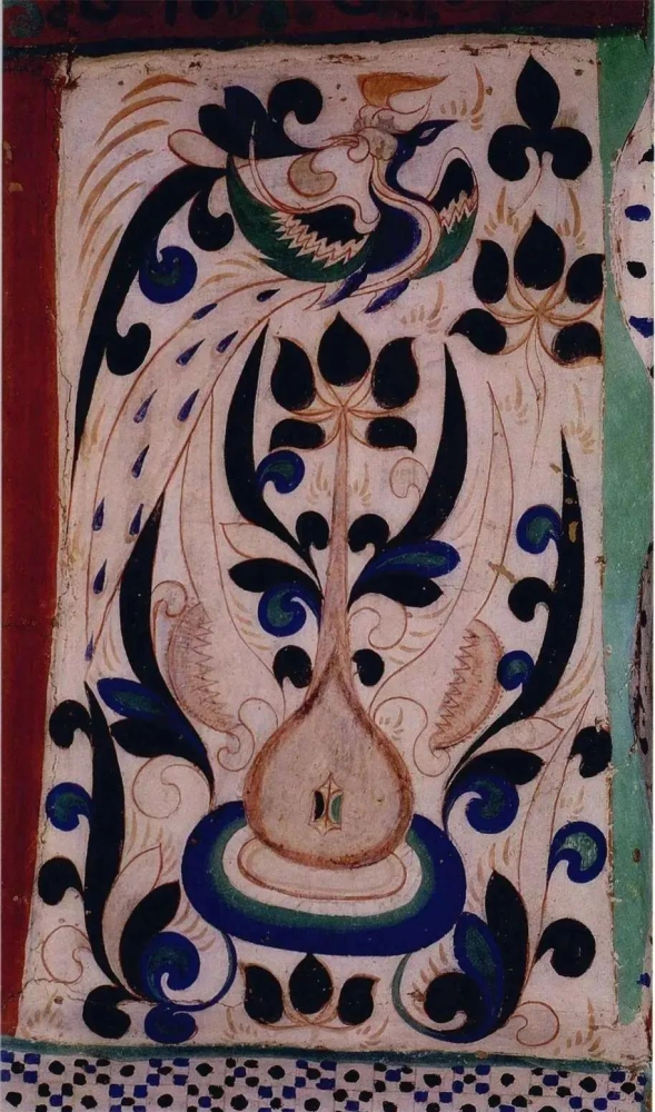 莫高窟壁画西魏288窟1窟内景与人字坡纹样花鸟生灵