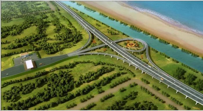 杭州湾新区杭甬复线开启西段加速度首片t梁在杭州湾安装成功